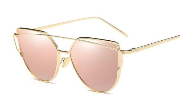 Popular Star Sunglasses Cat Eye Vintage Metal Reflective Shades UV400: color 4