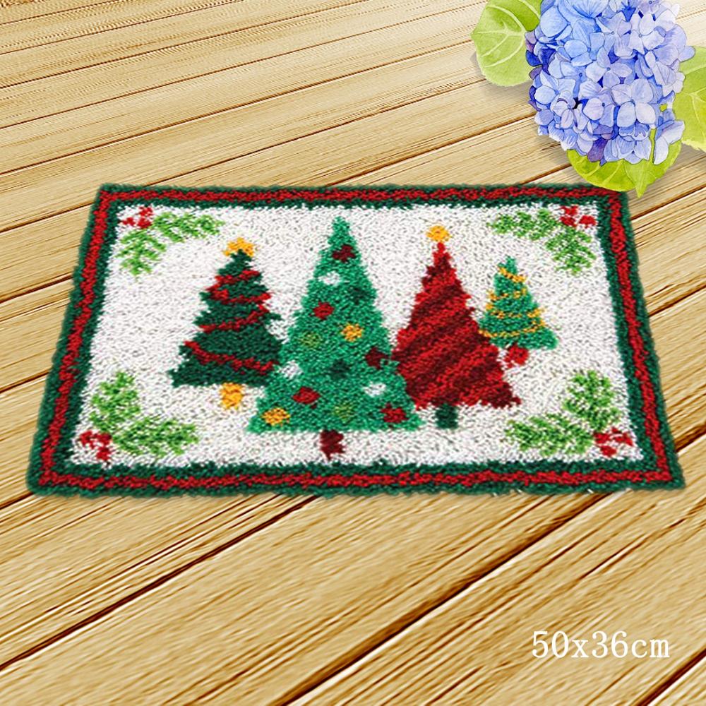 Christmas Knooppakket Latch Hook Kits Diy European and American Style Smyrna Needlework Mat Latch Hook DIY Cushion: AZD216