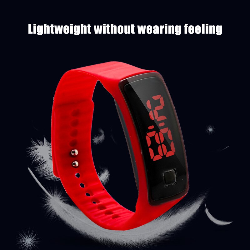 LED Digital Watch LED Touching Screen with Silicone Strap Luminous Casual Watch Wrist Unisex YA88