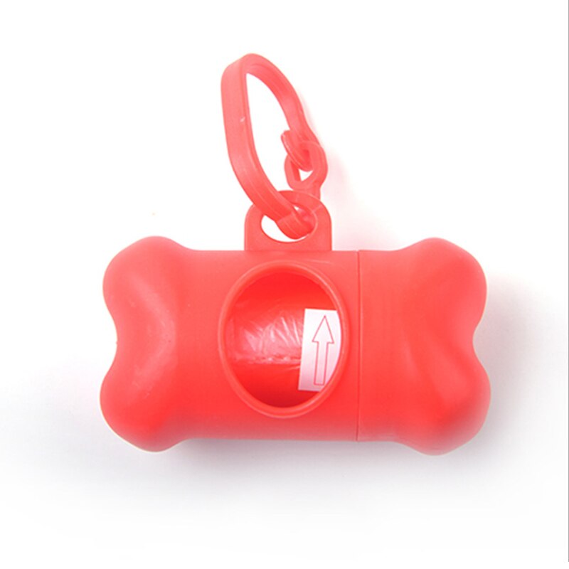 Perro mascota residuos bolsa portátil dispensador de residuos para perros titular de la bolsa de perro caca Scooper bolsas perros de compañía Pooper Scooper mascotas suministros: Rojo