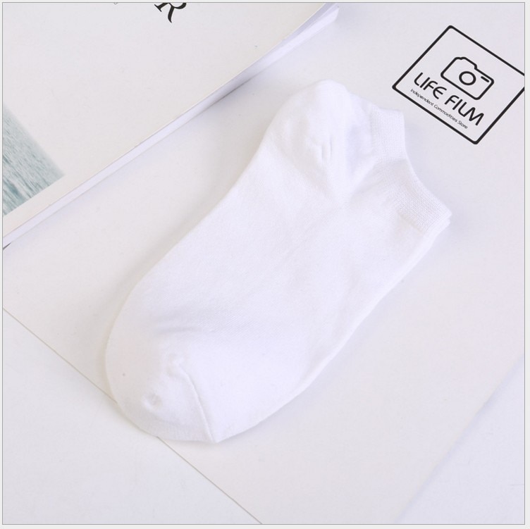 5Pair=10pieces Size 36-42 Men's Socks Sport Invisible Ankle Socks Solid Color Boat Socks Breathable White Black Cotton Socks: White