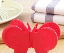 Pince antidérapante en silicone | 1 paire de mignons, silicone papillon anti-brûlure, outil de cuisine pour micro-ondes, pince de prise à haute température: Rouge