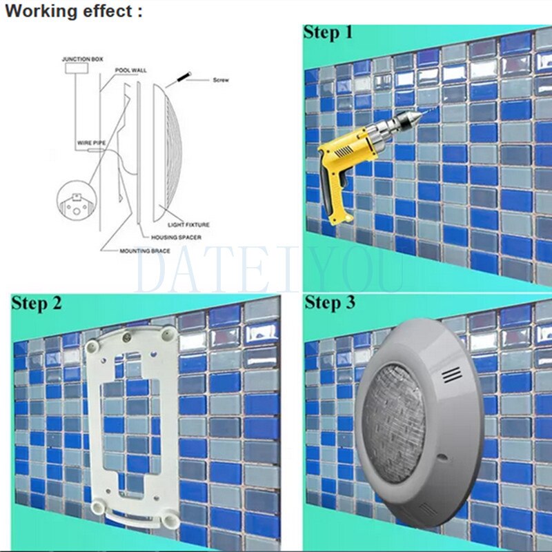 DC/AC12v /24v 12w RGB Underwater Light LED Swimming Pool Lamp