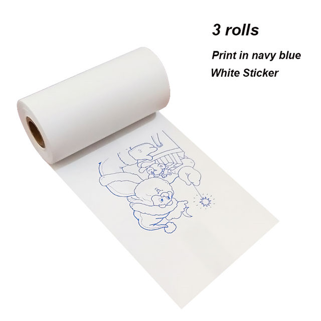 Papier auto-adhésif thermique 57mm, papiers d'étiquettes imprimables pour imprimante de poche M02/M02S/M02Pro, papier Photo autocollant pour iphone: show blue B