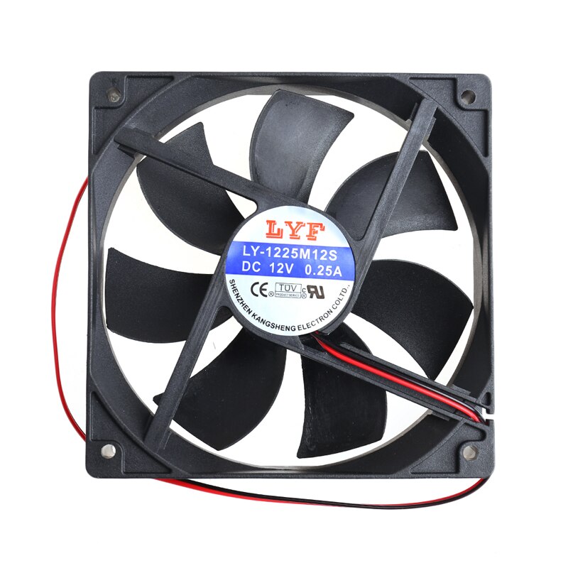 Ventilador enfriador de ordenador de 12V de 2 pines pequeño 120mm x 120mm x 25mm sistema de caja ventilador de refrigeración hidráulico para disipador térmico de ordenador