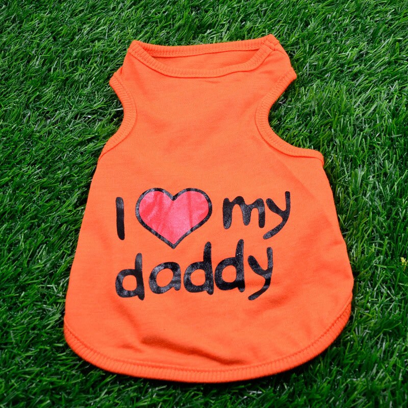 Vêtements pour animaux de compagnie "j'aime maman" imprimé chien chat vêtements t-shirts été respirant coton T-shirt pour chaton chats chiot petits chiens