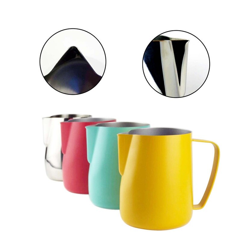 Rvs Latte Koffie Melkkan Cup Opschuimen Werper Pull Bloem Kopje Koffie Melkopschuimer Melk Schuimende Cup Tool 0.35-0.6L