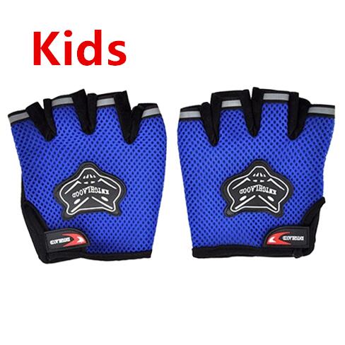 chico s deportes al aire libre guantes de moto transpirables Fitness medio dedo estilo moto guante para niño chico guantes de moto de cross: Kids Blue