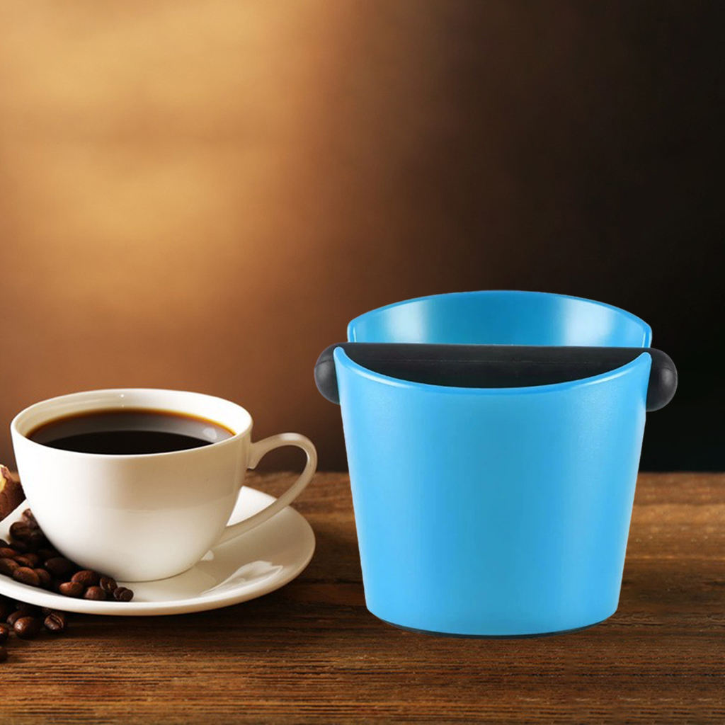Papelera de café antideslizante para Barista, contenedor de basura con barra desmontable, absorbente de golpes, ABS: B Blue