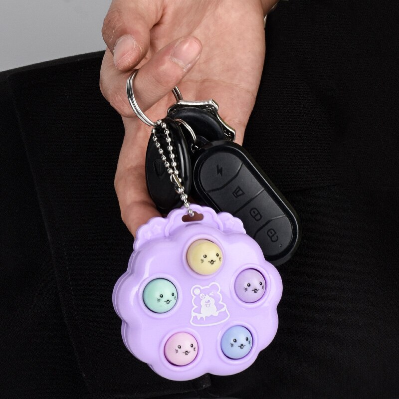 Mini jeu de Hamster à main, Machine à Fidget, Super mignon, sac , pendentif clé, jouet de décompression du bout des doigts
