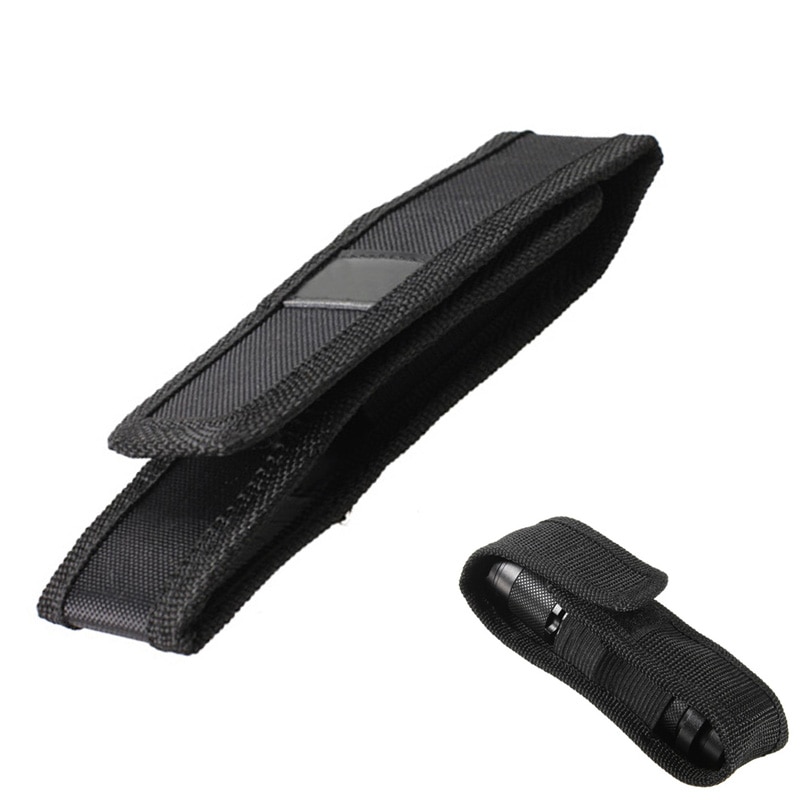 Nylon Zaklamp Holster Belt Magic Tape Led Zaklantaarn Houder Case Pouch PAK55