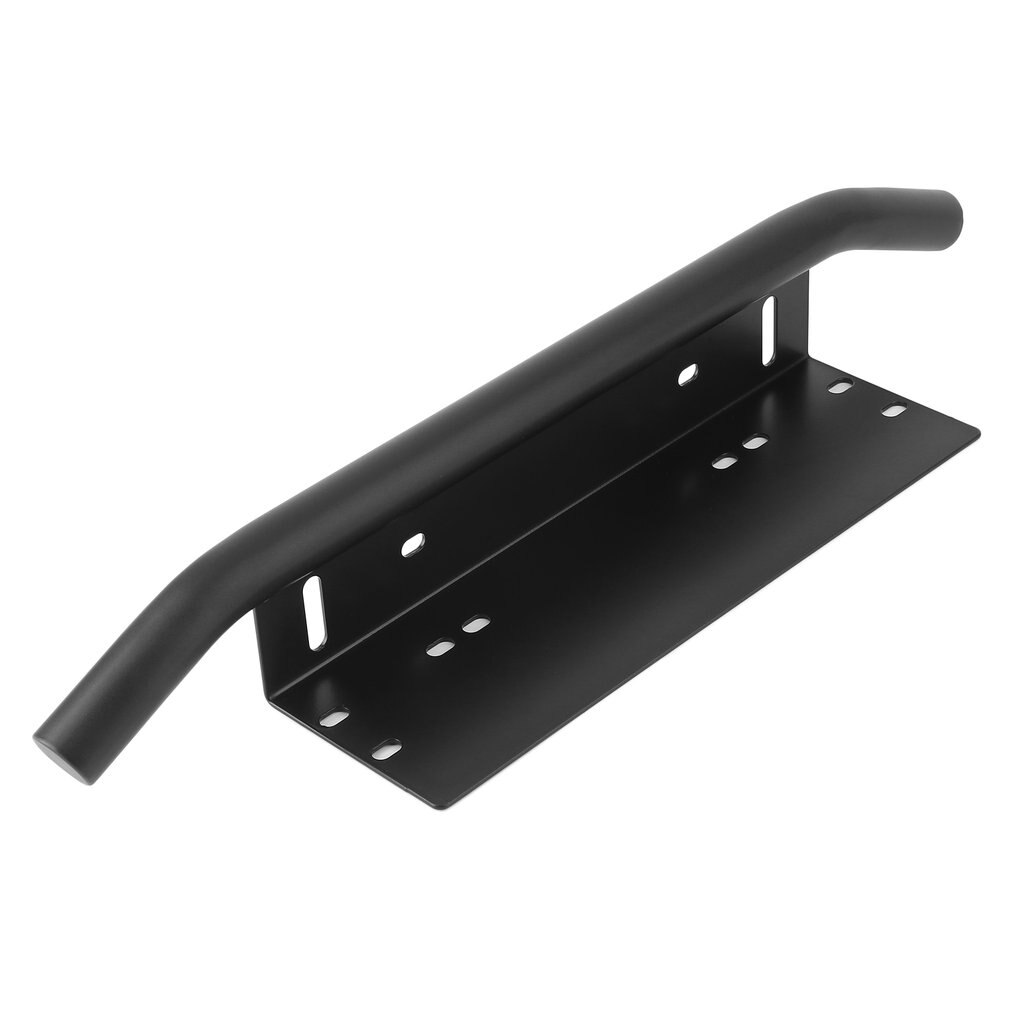 Aluminum Truck Car Vehicle Front Bumper Number Plate Holder LED Light Bar Mount Bracket Frame Black