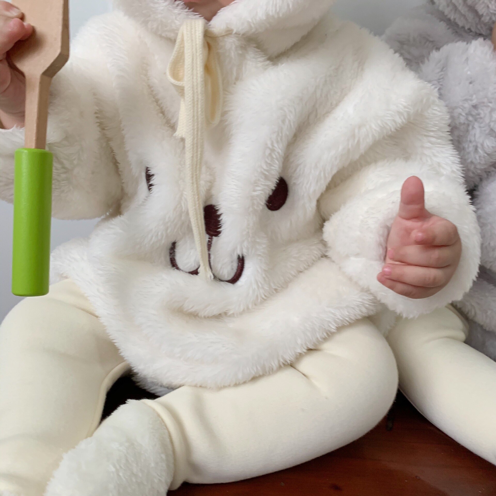 Babybody efterår vinter lammeuld spædbarn baby drenge piger tegneserie bjørnetøj tyk varm spædbørn jumpsuit baby kostumer