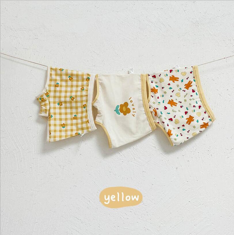 3 Stks/partij Kinderen Kids Ondergoed Vrouwelijke Cartoon Bear Gedrukt Baby Meisjes Ondergoed Boxer Briefs Slipje Meisjes Boxer: B / 3T