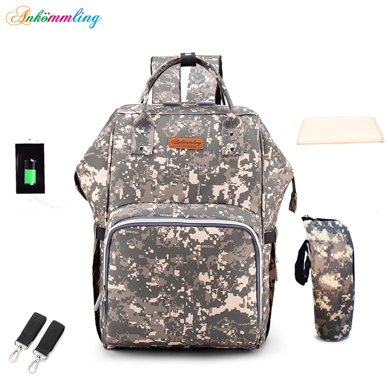 Luiertas Multifunctionele Grote Volume Mummie Rugzak Usb Ankommling Mother 'S Tas: Casual Camouflage