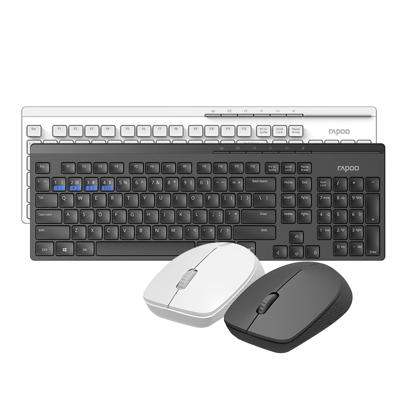 Rapoo 8100M Draadloze Ultra-Slim Keyboard En Stille Optische Muis Combo Usb Pc Voor Thuis Office Bluetooth 3.0,4.0 En 2.4G Laptop
