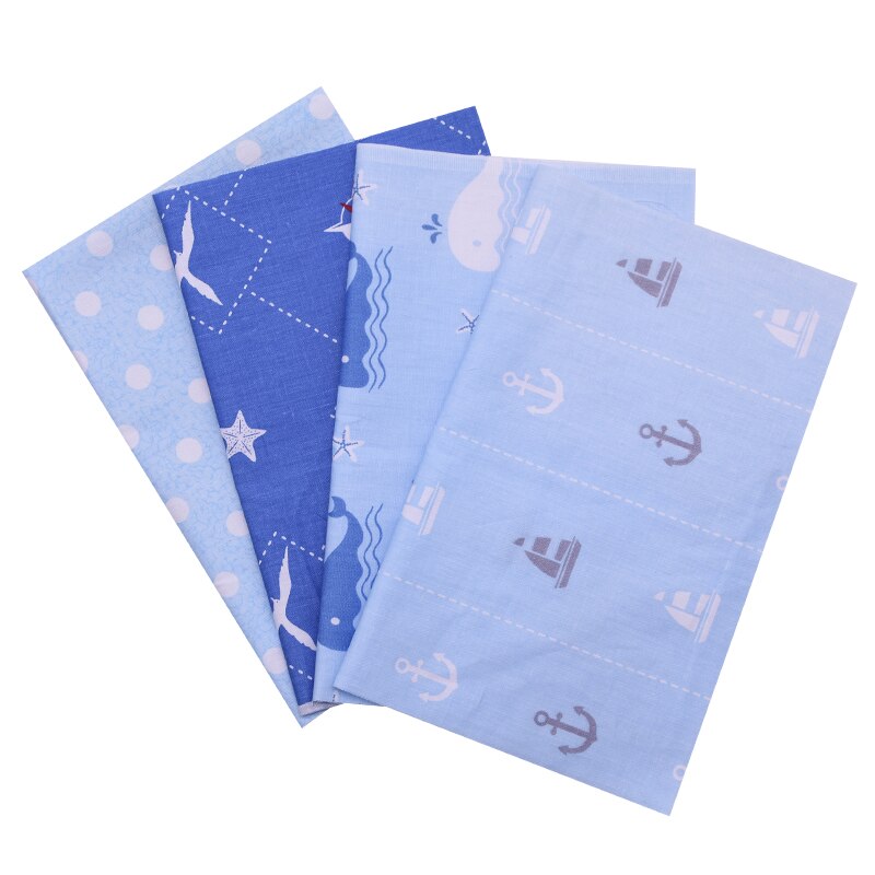 4Pcs 25x20cm Cotton Fabric Floral Print Mixed Style Handmade DIY Children Kids Sewing Patchwork Cloth Material: B12