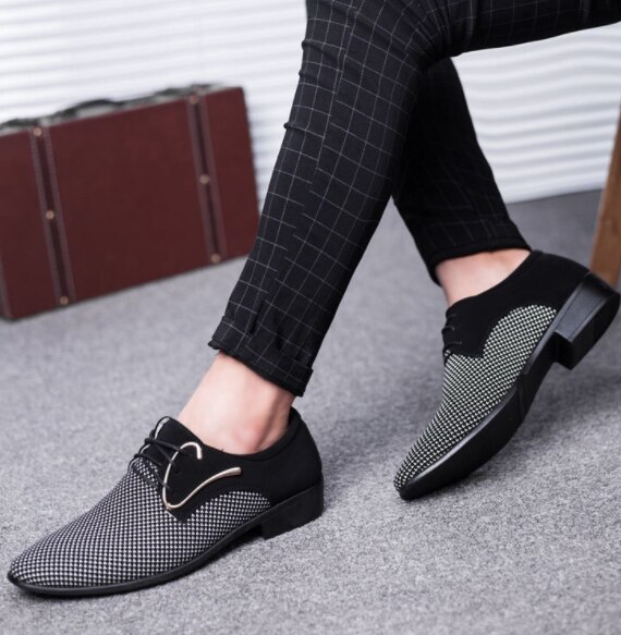 Xek Kantoor Mannen Jurk Pak Schoenen Italiaanse Bruiloft Casual Schoenen Derby Schoenen Man Lederen Schoenen Zapatos Hombre ZLL34: WHITE / 40