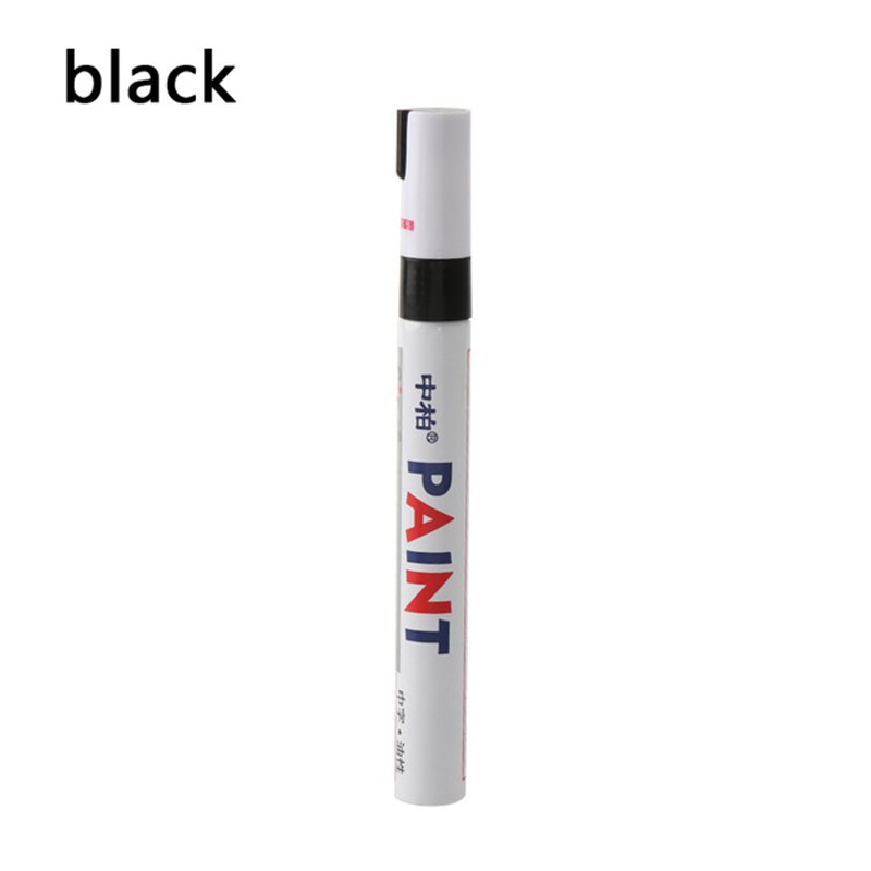 Marcador de tinta de caneta à prova d' água carro do piso do pneu marcador de tinta permanente para qualquer superfície lisa do metal marcação graffiti oleosas papelaria: Black