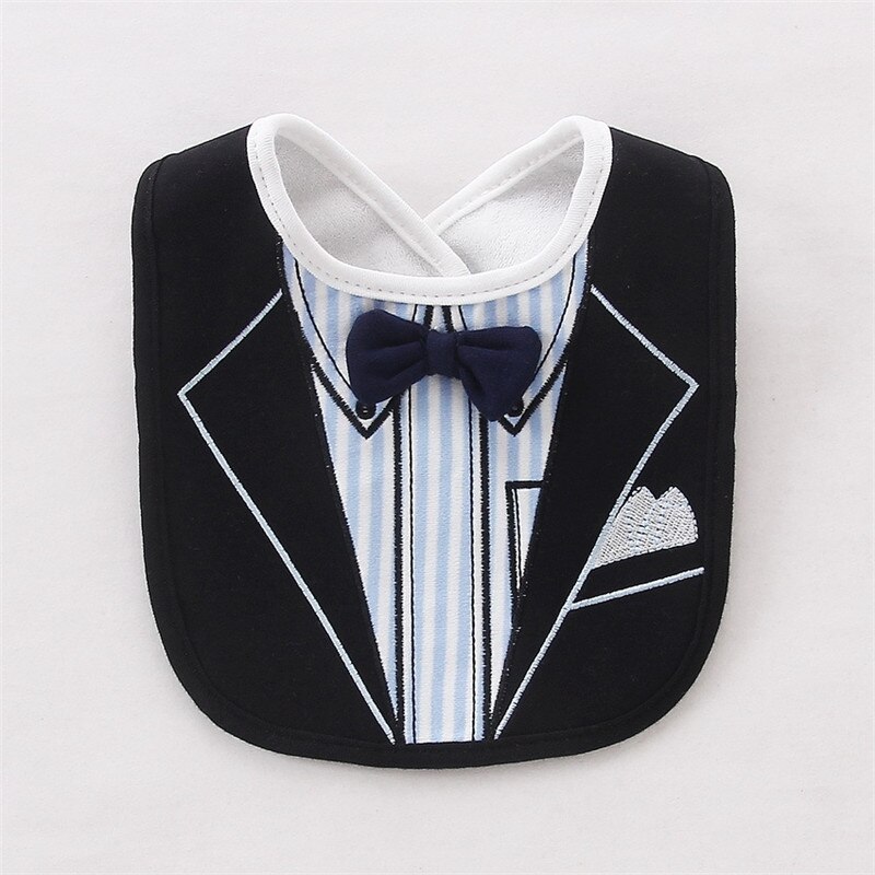 Stereoscopic Removable Baby Bibs Waterproof Tuxedo Kids Bib Saliva Towel Tie Gentleman Child Red Bow Dinner Feeding Bibs