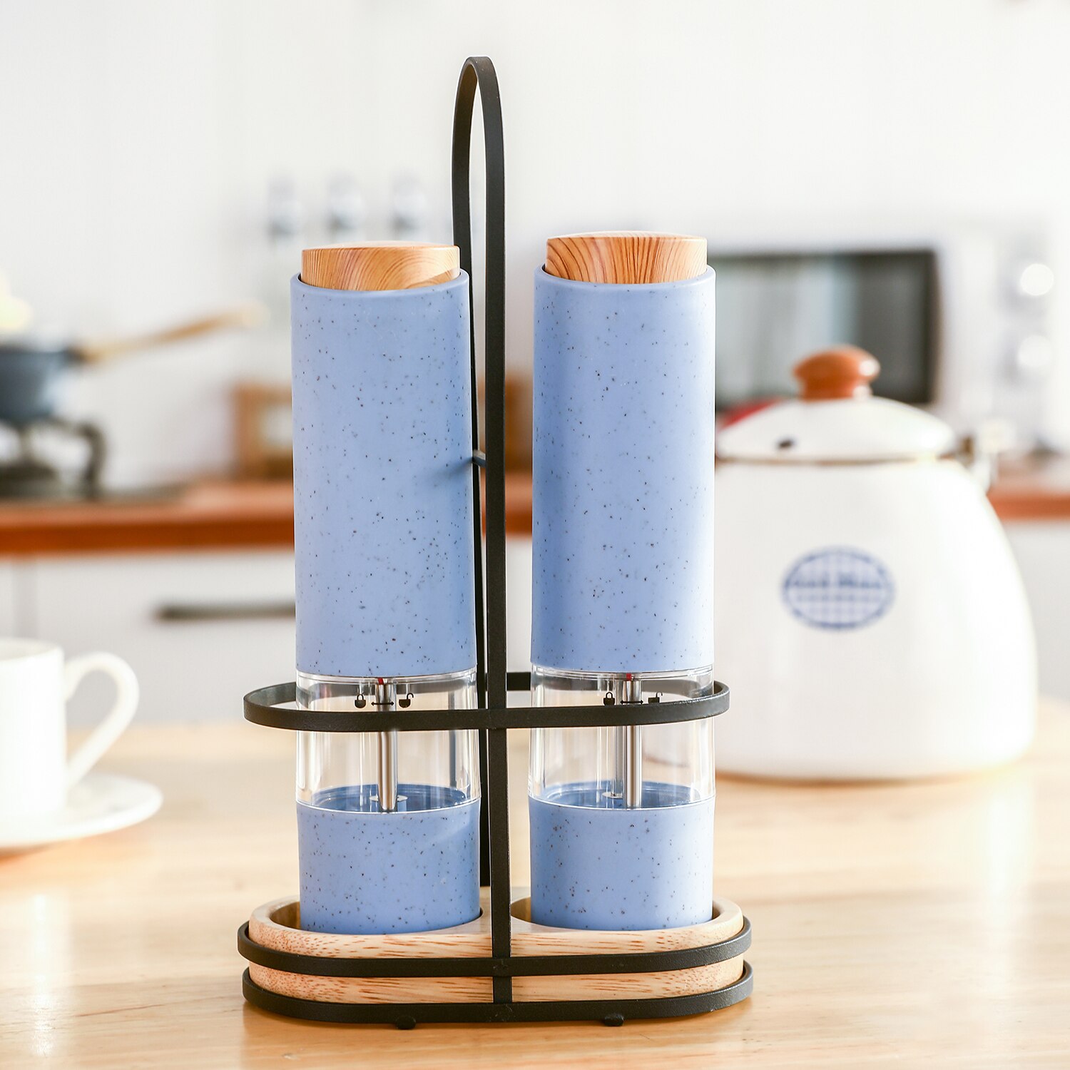 Colorful Manual Automatic Salt And Pepper Grinder Set Ceramic Salt Shaker Grinder Electric Salt Pepper Mill Parts: MULTI