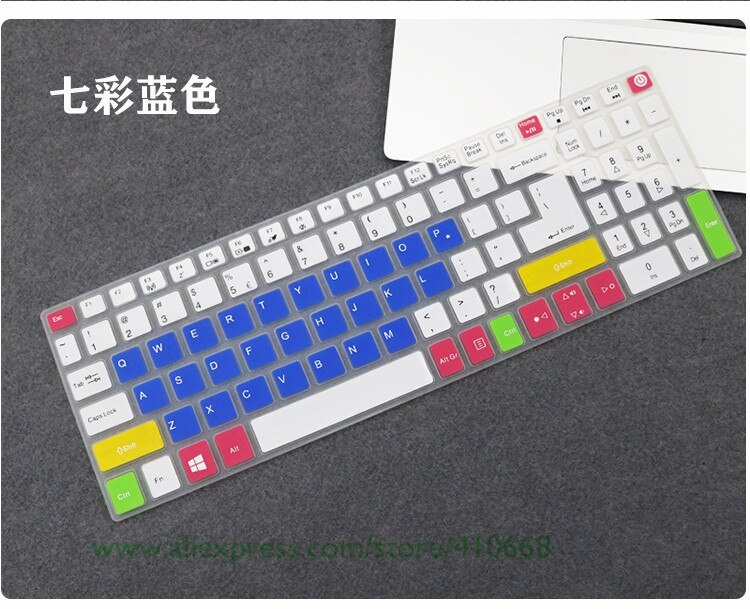 Funda protectora de silicona para teclado de 15,6 pulgadas, para Acer Aspire VN7-592G VN7-792G F15 F5-571 F5-573G E5-575G: Candyblue