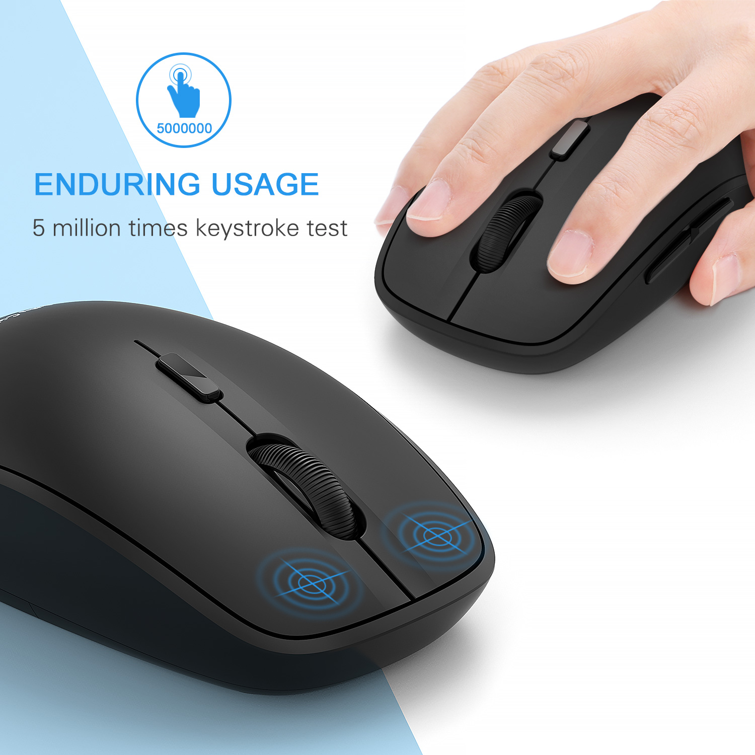 Jelly Comb Bluetooth Mouse 2.4G Wireless Portable Optical Mouse with USB Nano Receiver 3 Adjustable DPI Levels for PC Laptop