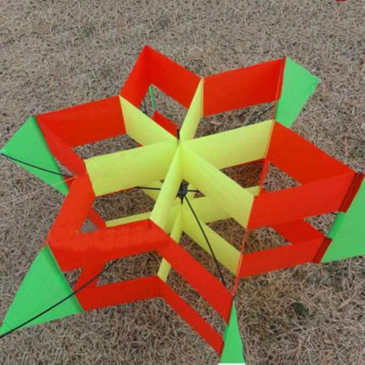 3d colorido hexágono ameixa flor pipa única linha frp voando kite diversão ao ar livre esporte crianças brinquedo fácil voar com conectar vara linha