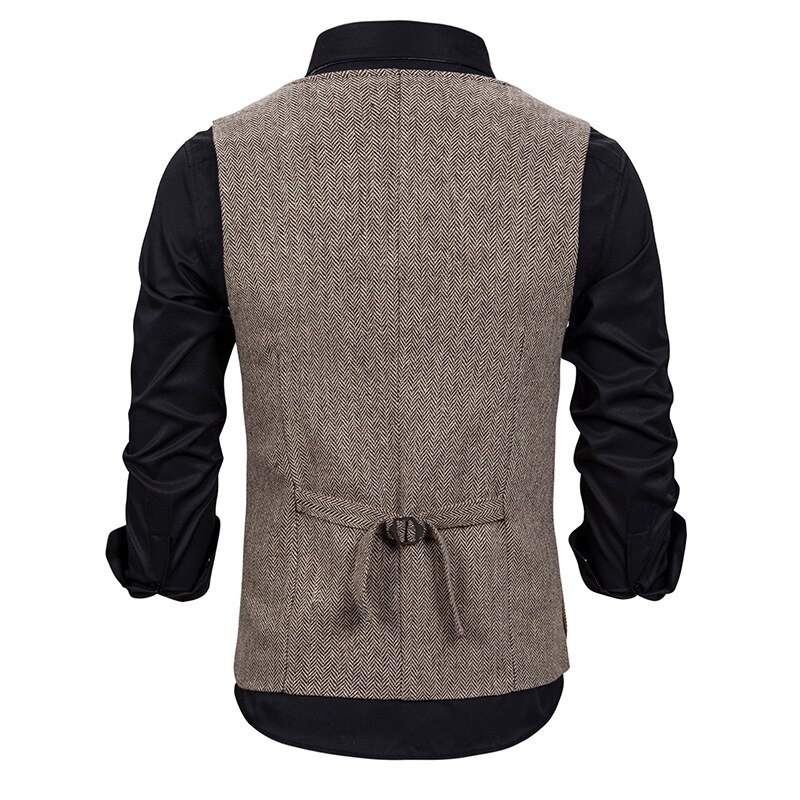 Kjole veste til mænd afslappet sildeben dobbelt lommer chaleco hombre herre bryllup forlovere business vest