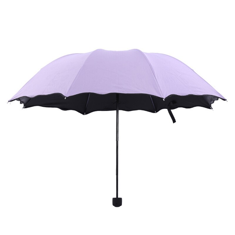 Simple Kids Women Umbrella Windproof Sunscreen Magic Flower Dome Ultraviolet-proof Parasol Sun Rain Folding Umbrellas for Dro: Purple