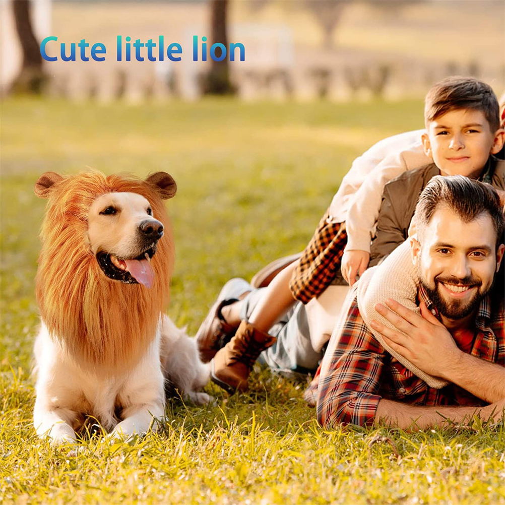 Dog Costume Lion Mane Cosplay Funny Lion Mane for Dogs Costumes Lion Wig for Medium to Large Sized Dogs