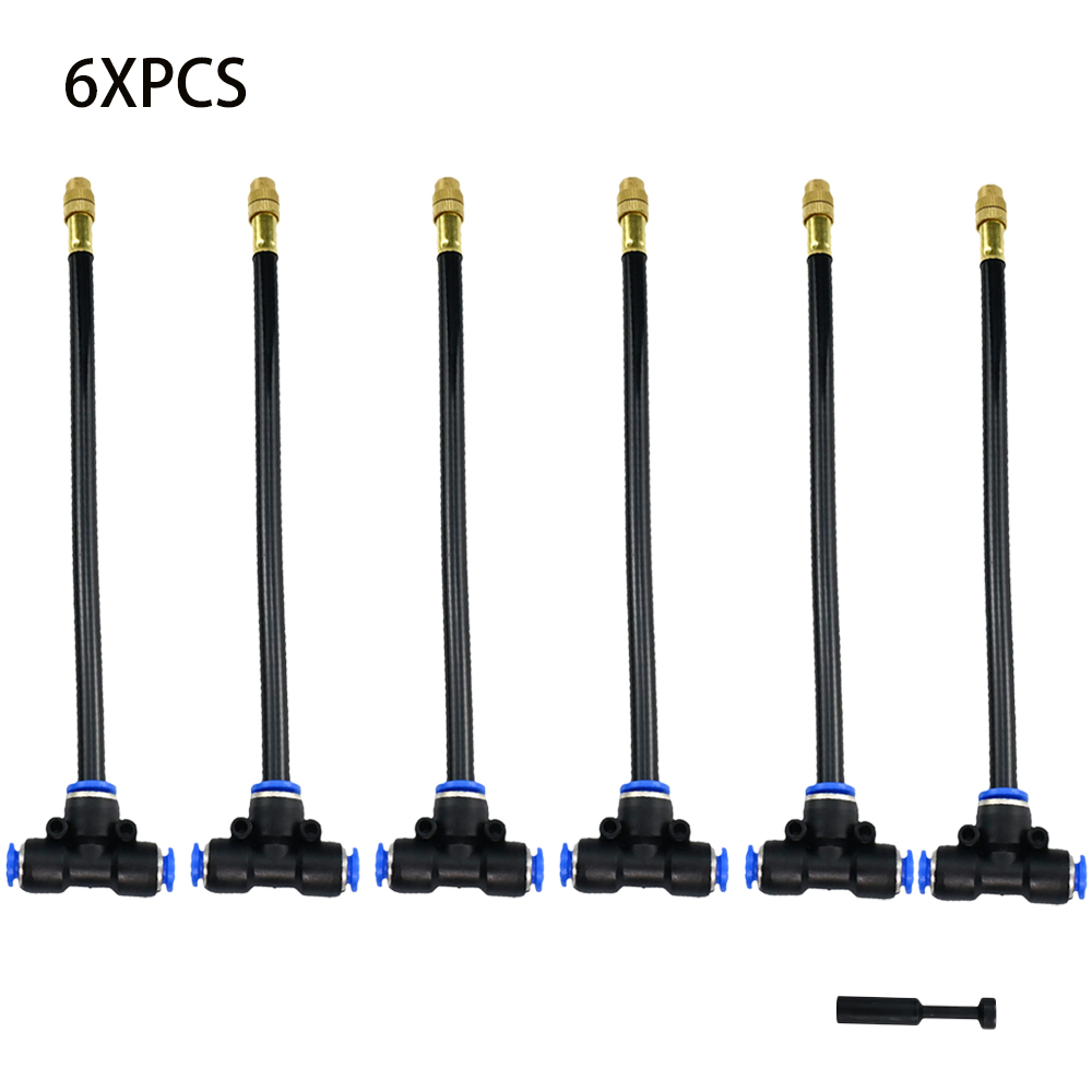 20Cm Patio Garden Water Sprayer Head With 360 ° Free Bending Misting Sprinkler Cooling System 6-20 Meters: black