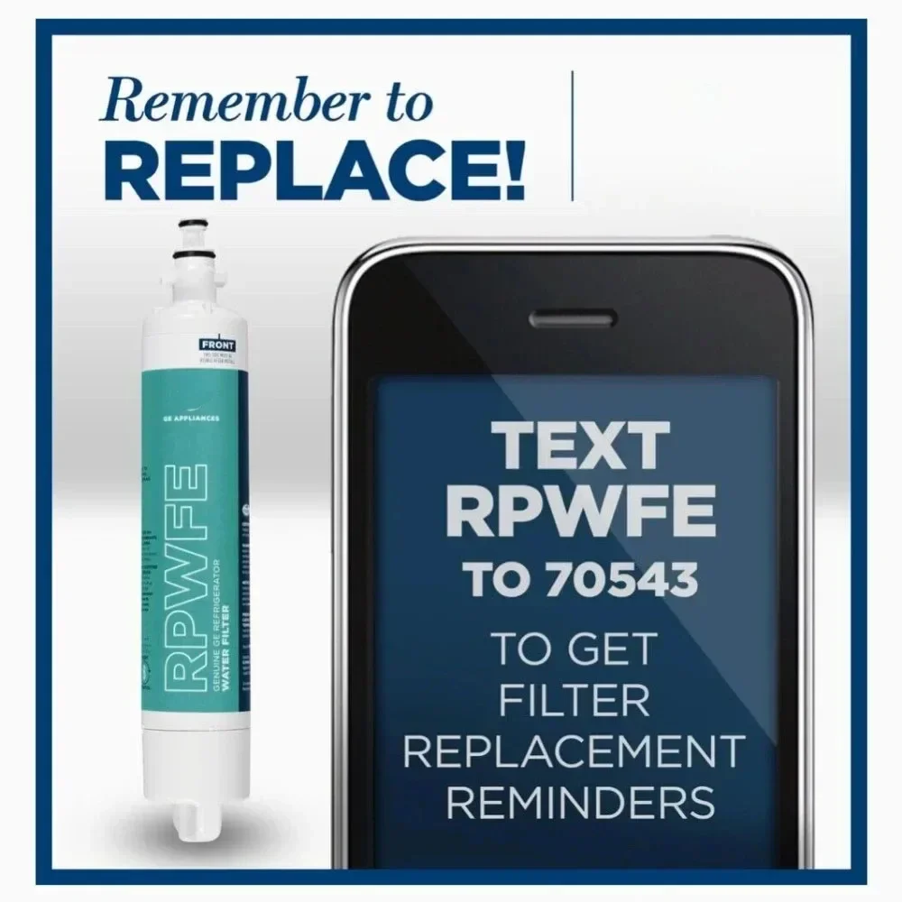 Ge kühlschrank-wasserfilter-ersatzfilter, hochleistungs-serie rpwfe/pfe/gfe, nsf-zertifiziert, einfache installation, , 6- monate lebensdauer