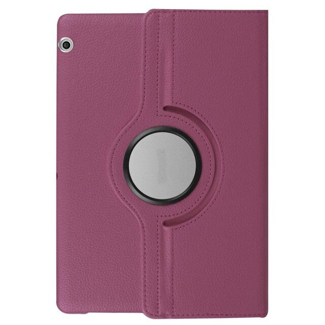 360 Rotation Case For Huawei MediaPad T3 10 AGS-W09 L09 L03 PU Leather Cover For Honor Play Pad 2 9.6 inch Protective Shell: Purple