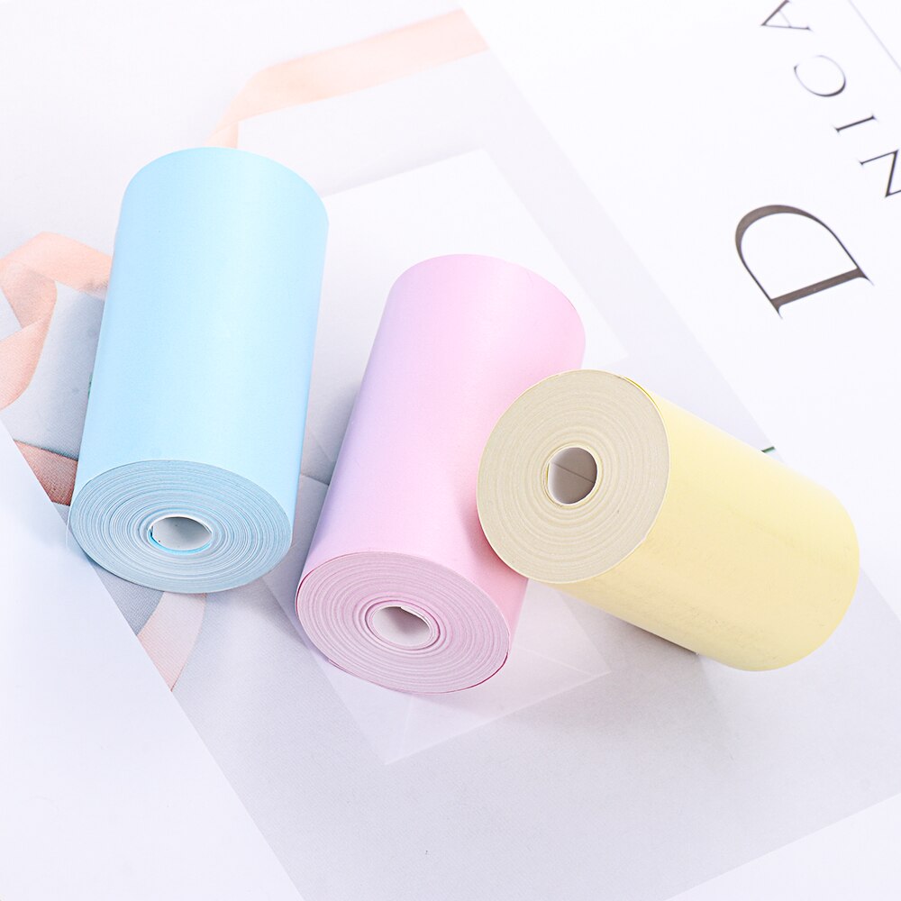 1 Roll Colorful Printer Sticker Non-adhesive Thermal Paper Direct Thermal Paper P1/P2 57*30mm For PAPERANG/ PeriPage Printer