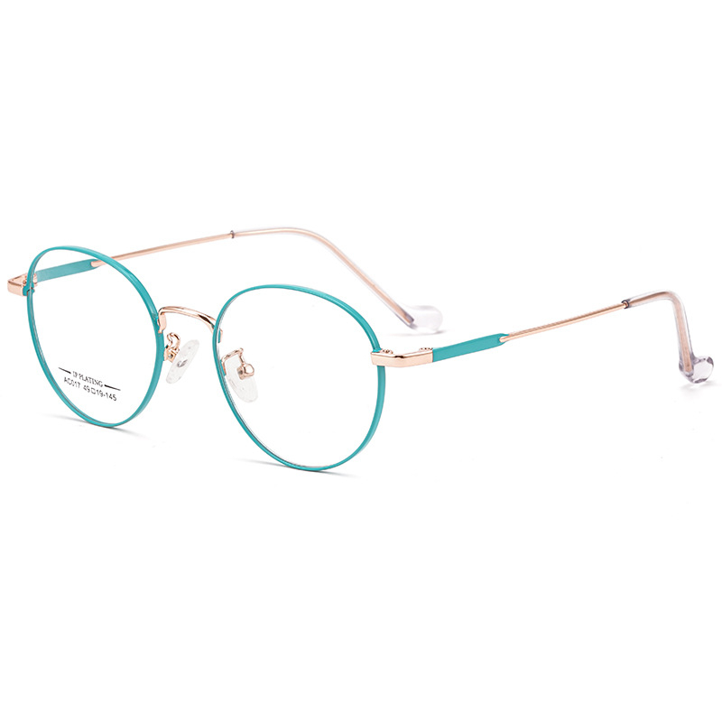 KatKani Titanium Alloy Two-tone Spectacle Frame Retro Round Men and Women Myopia Optics Prescription Eyeglasses Frame AC017