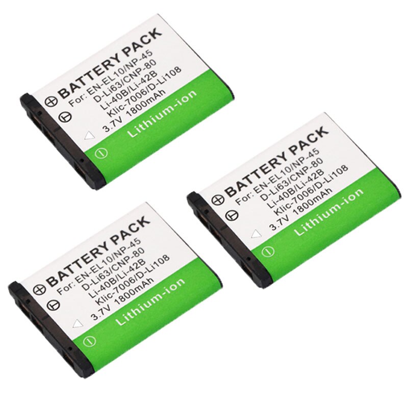 Baterías LI40B LI42B + cargador USB LCD para Li-40B /LI-42B, para Olympus, Nikon, EN-EL10, EN, EL10, ENEL10, Pentax, D-Li63, Fuji, 2 uds.: 3battery