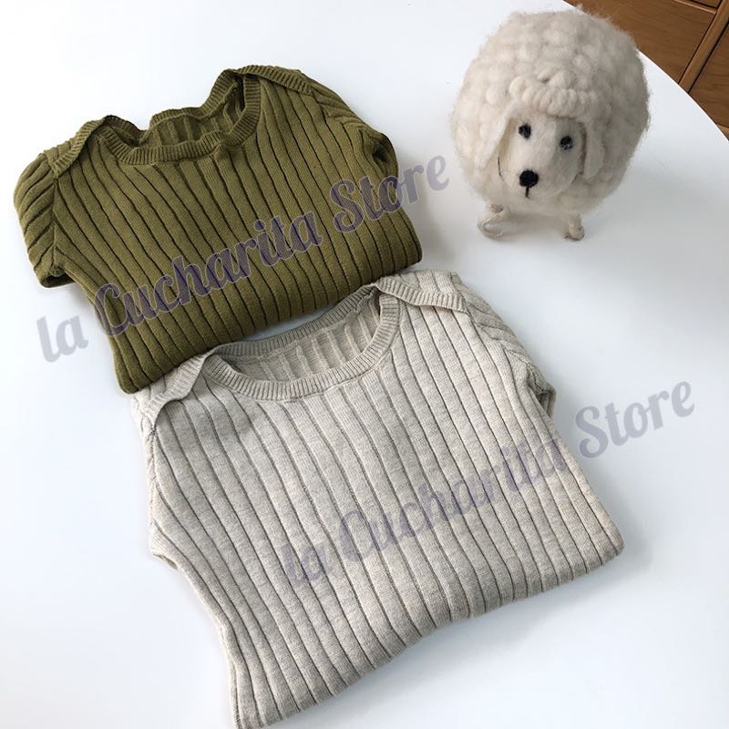 Autumn Winter Girls Boys Knitted Top Skinny Rib Loungewear Long Sleeve Sweater Tight-fitting Kids Solid Knitted Underwear Top