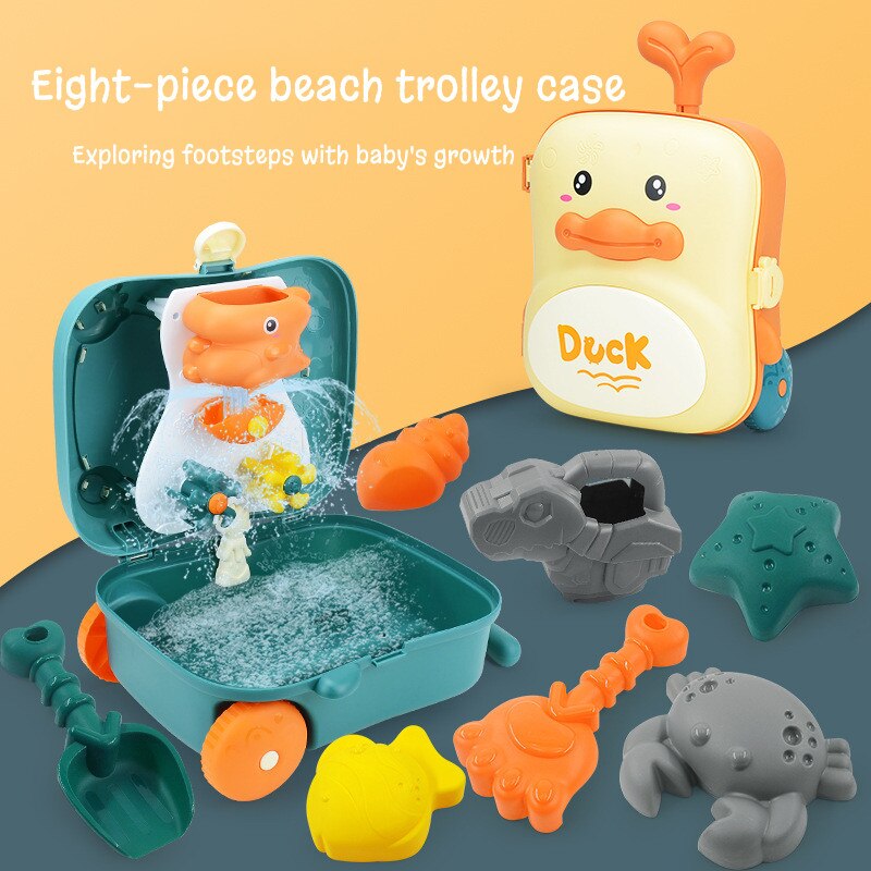 Storage beach shovel toy set children&#39;s mini trolley box play water play sand tool