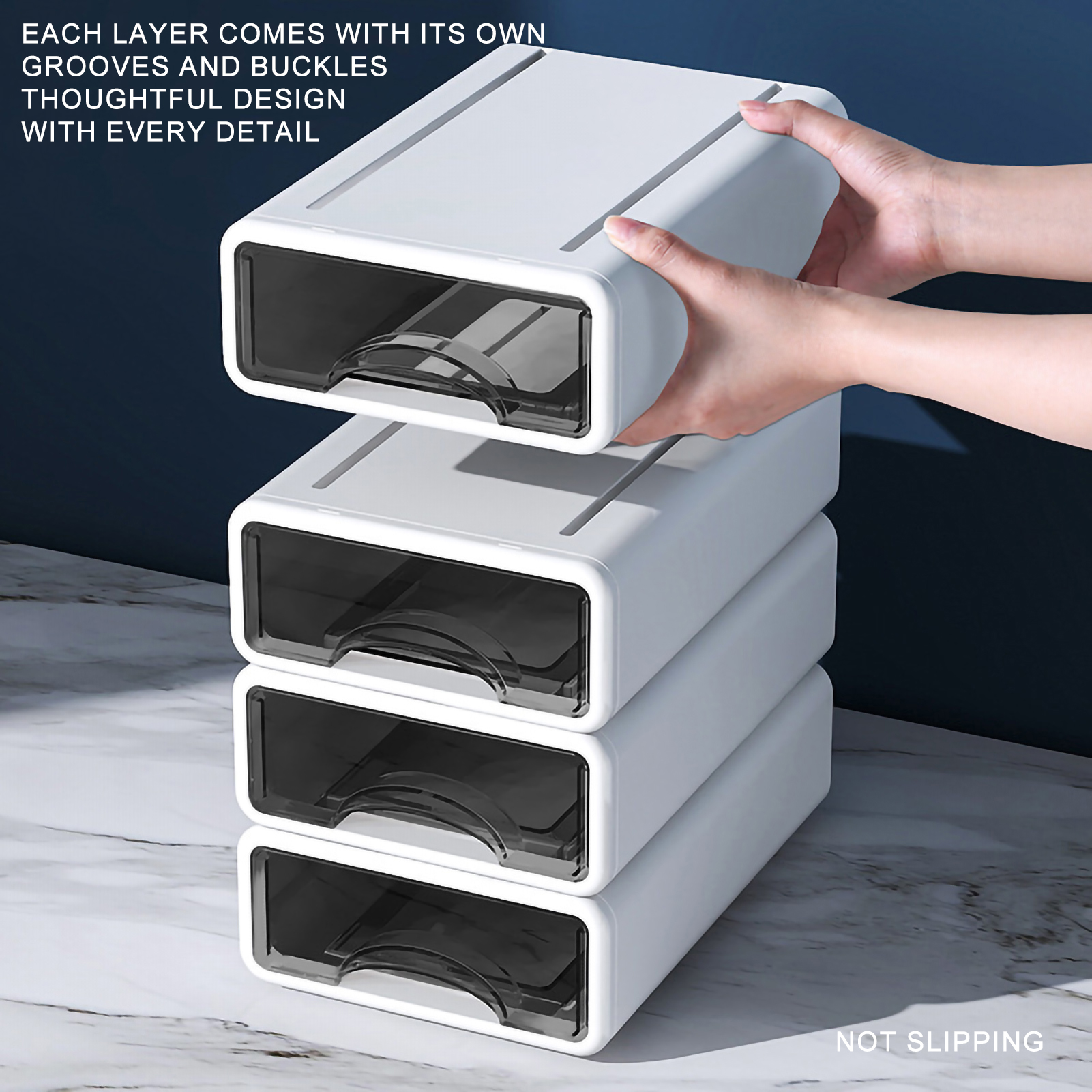 1 Pc Storage Drawers Desk Organizer Boxes Multi-Layer Stackable Storage Boxes Clutter Desk Shelving Jewelry Box for Home Office