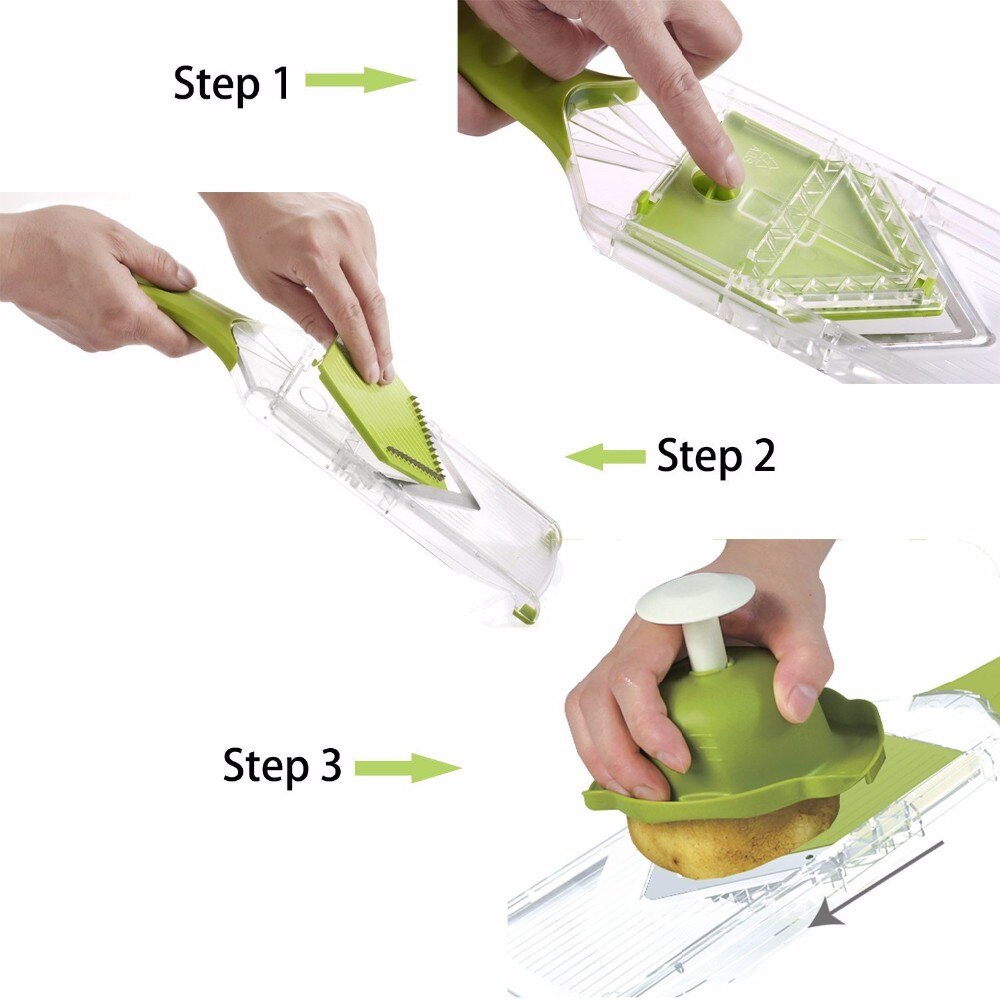 WALFOS Mandoline Slicer Handleiding Plantaardige Cutter met 4 Blade Aardappel Wortel Rasp voor Groente Ui Slicer Keuken Accessoires