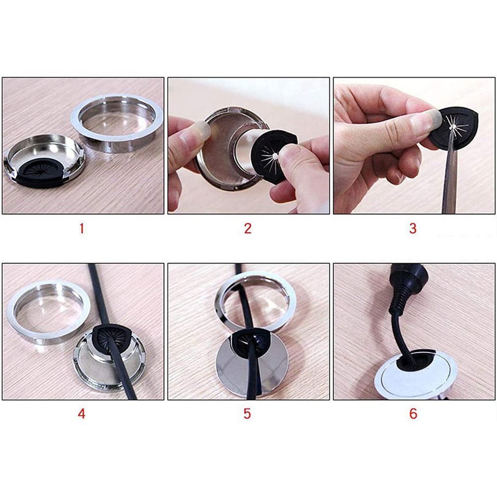 Praktische Bureau Tafel Plastic Kabel Gat Cover Pc Computer Bureau Ronde Draad Netjes Grommet Hardware Bureau Draad Gat Cover Base