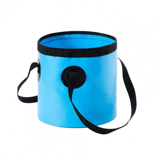 Cubo plegable de gran capacidad de 10L/20L, contenedor de almacenamiento de agua para viaje, Picnic y Camping, impermeable de PU: Blue 10L