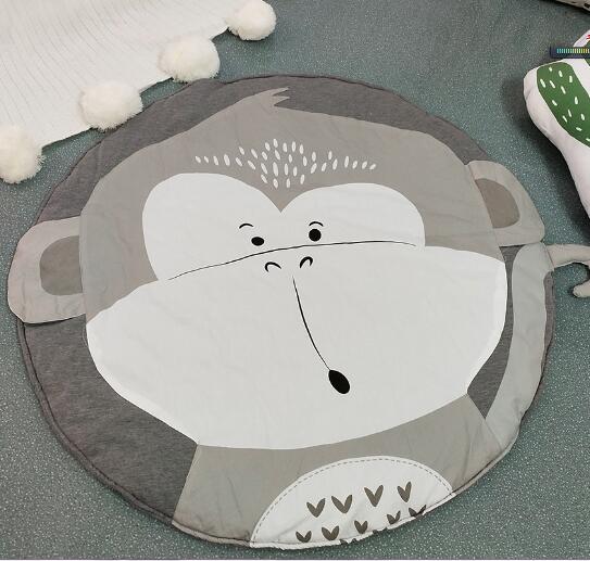 Monkey Baby Play Mats Kids Crawling Carpet Floor Rug Baby Bedding Rabbit Blanket Cotton Game Pad Children Room Decoration: monkey