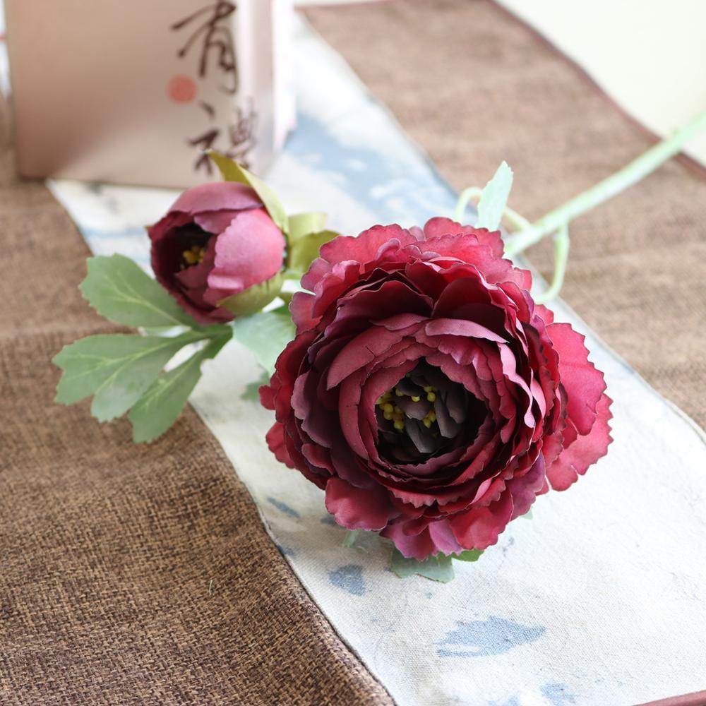 Vacker silke te pion ros blomma | konstgjorda plastblommor för bröllop, hemtillbehör, rumsdekoration: 3
