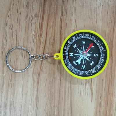 Creativa brújula llavero juguetes para niños exploración brújula exterior para hombres juguete práctico de Física Juguetes de explorador: yellow