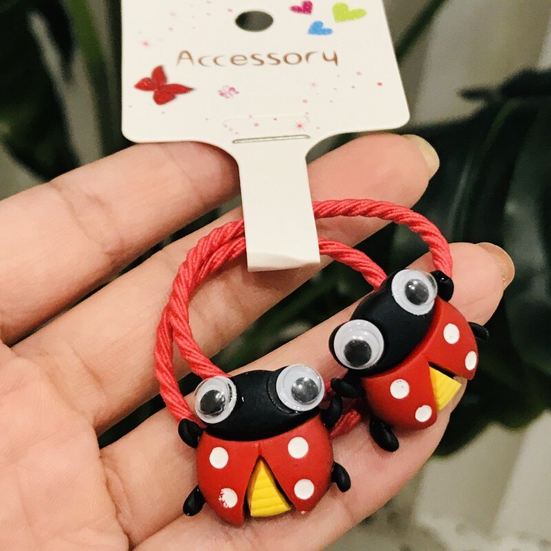 Coleteros elásticos con dibujos de animales para niña, accesorios para el cabello para niña, 2 uds.: Rosa