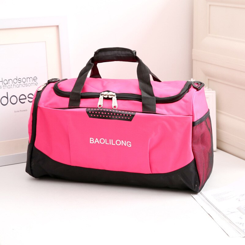 Professionelle Große Kapazität Sport Tasche Wasserdicht Casual Lagerung Gym Taschen Polyester Männer/Frauen Packable Duffle Reisetasche Mochila: Rose