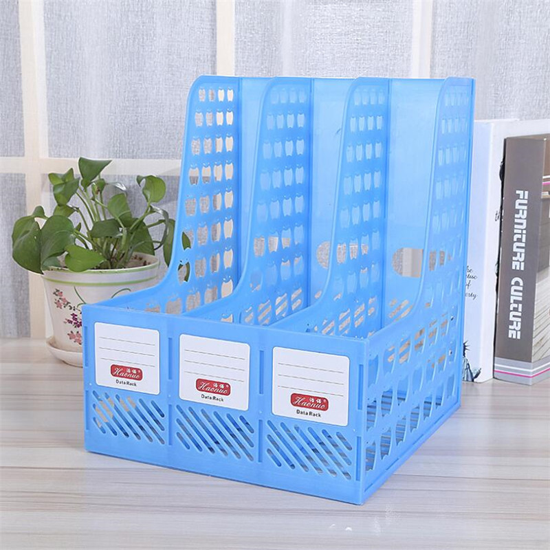 24.5x26.5x31cm trois en un porte-fichiers bureau organisateur bureau fichier colonne PP plastique données cadre porte-fichiers de stockage