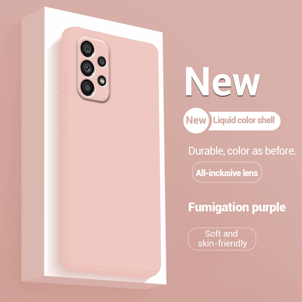 For Samsung A53 A33 A73 A23 A22 A13 5G Case Colorful Silicone Shockproof Square Phone Case Fundas Galaxy A13 A23 A22 Cover Coque: Cotton Fabric / Blue